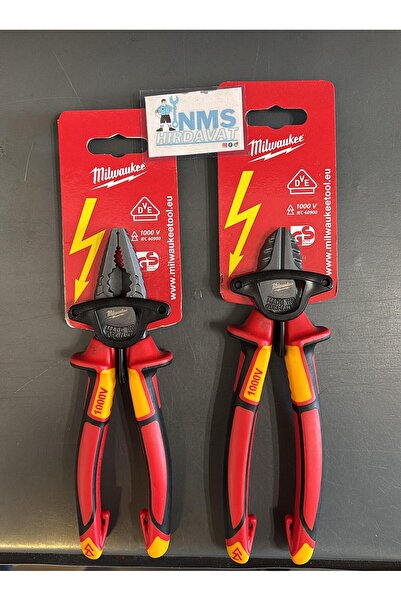 Milwaukee Elektrikçi 180 MM Pense Ve 180 MM Yankeski 1000 WATT VDE (1 Adet Pense - 1 Adet Yankeski)