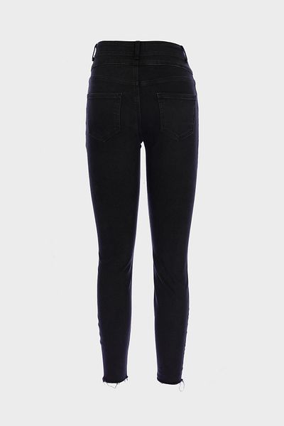 CROSS JEANS Judy Anthracite High Waist Placket Zippered Button Detail Cutout Skinnyfit Jean Pants C 4521-203