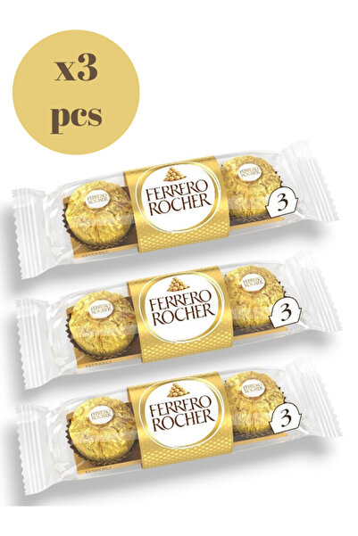 Ferrero Rocher Sütlü Bütün Fındıklı Çikolata 37,5 gr X 3 Adet