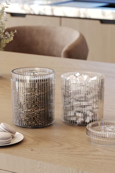 Pufwin Home 2 Pcs Lid Tea Candy Turkish Delight Cookie Cookie Pulses Seasoning Storage Presentation Box 700ml