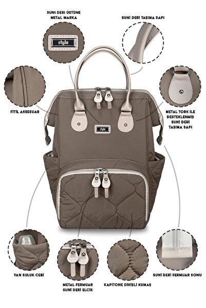 Stylo Millennium X Pro Mink Team Women's Baby Care Backpack and Shoulder Bag