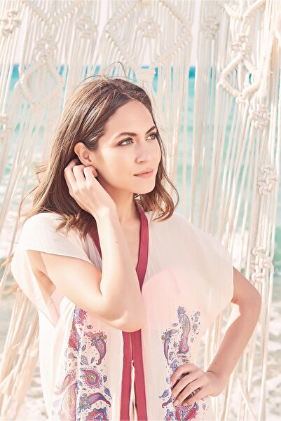 Dosimira Women's Natural Paisley Pattern Printed Cotton Kimono Beach Dress