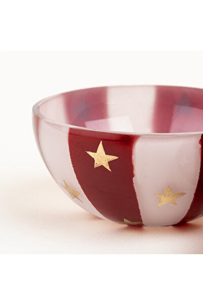 Zsa Zsa Zsu Aravalı Cam Dekoratif Kase 8x8x8 Cm Fuşya