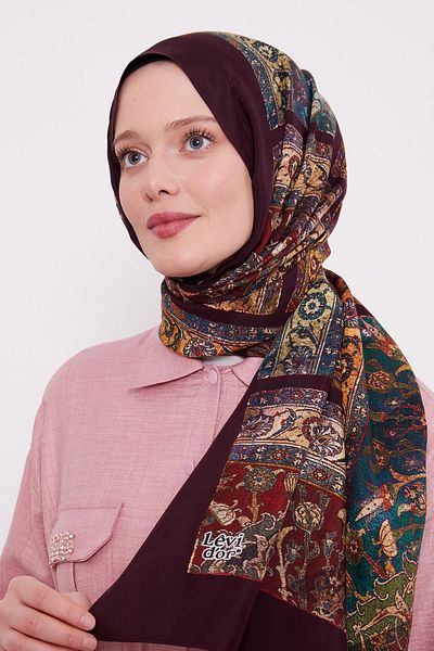 Levidor Plum Motif Pattern Royal Shawl