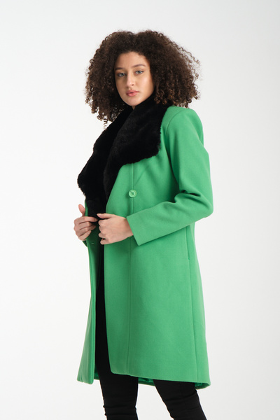 Rodi Kadın Kürklü Düğmeli Kaban K36