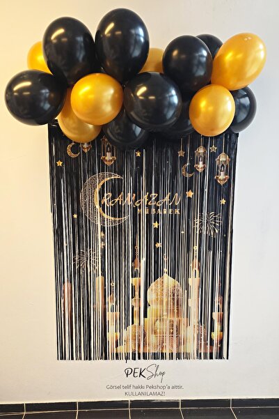 PEKSHOP Ramazan Süsleme Seti Ramazan Arka Fon Perde ve Balonlar Ramazan Köşes...