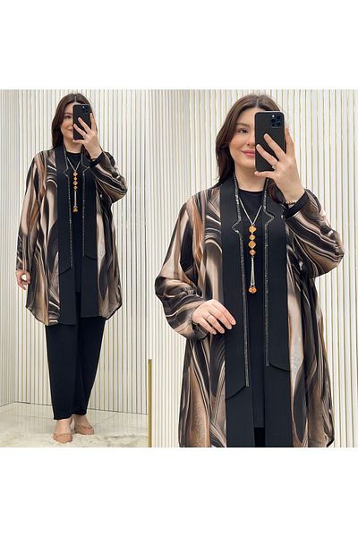 GK Σετ τουνίκ 3 τεμαχίων Sandy Chiffon Plus Size