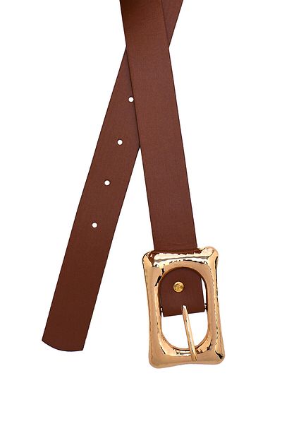 Paçuli Moda Shiny Rectangular Buckle Women's Belt 20146