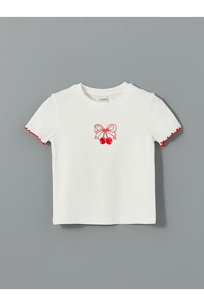 LC Waikiki Cherry Patterned Girl's T-Shirt and Skirt Set of 2