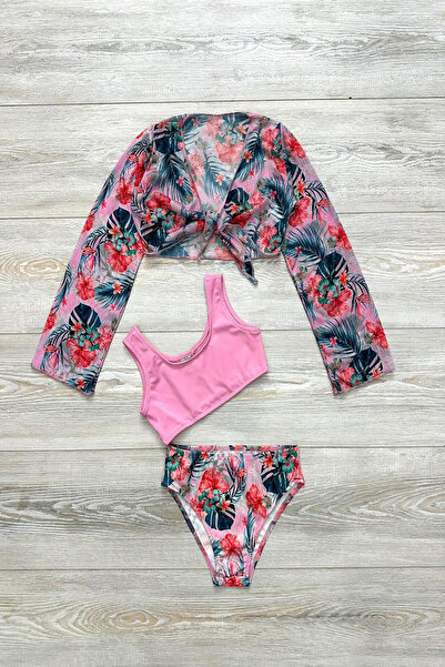 My Kids Wear Yeni Sezon Kız Çocuk Bolerolu Bikini 3'lü Takım