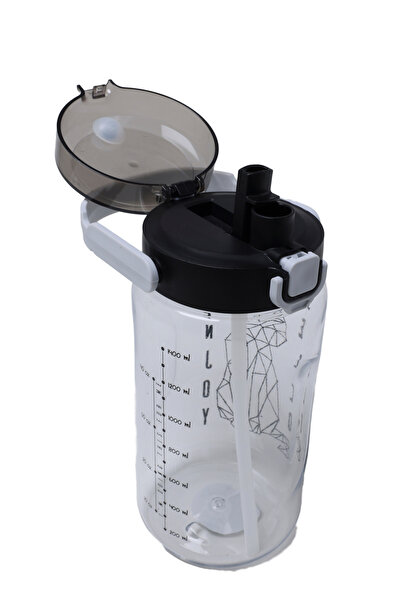 QUİCKPREP 1,5LT BASKILI BEJ PİPETLİ SU MATARASI