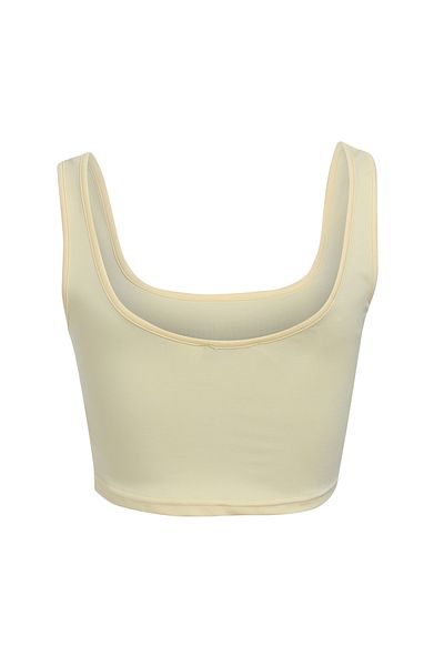 Quzu Yellow Thick Strap Crop Bustier