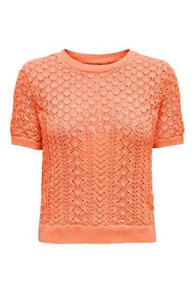 ONLY Women's Short Sleeve Cotton Patterned Knitted Sweater - 15339662