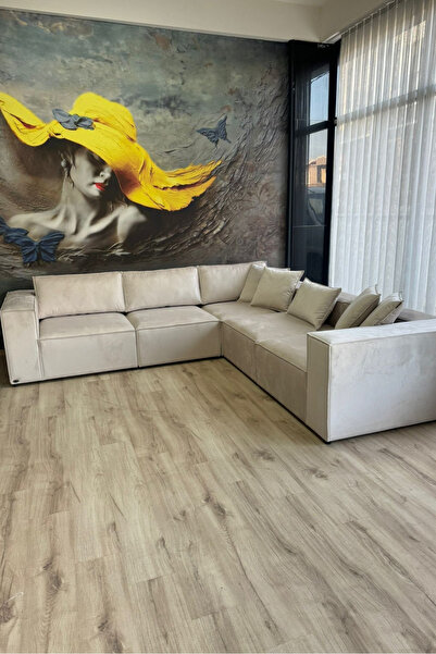 Erduran Mobilya Angelo 4 Modül 1 Puf Köşe Koltuk Takımı (5 MODÜL) Babyface Ku...