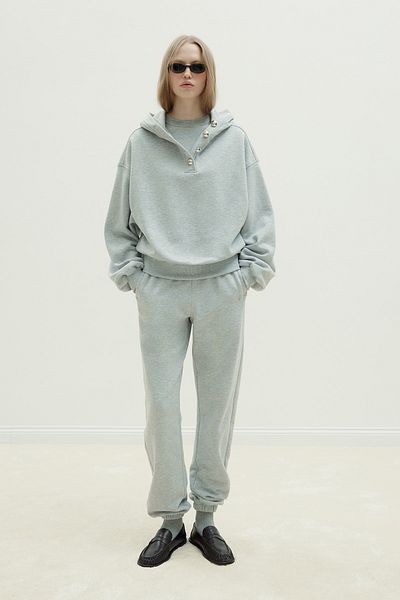 Suud Collection Gray Gala Buttoned Oversize Sweat