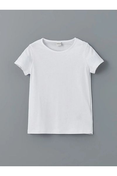 LC Waikiki Lcw Eco White Crew Neck Girls T-Shirt & Leggings