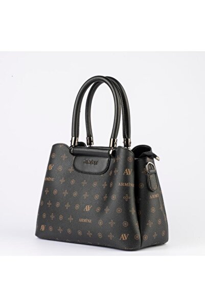 Armine 342 Дамска чанта, черна с принт
