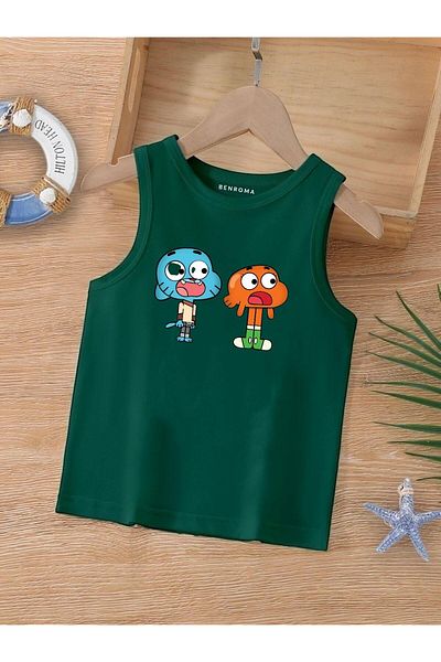 BENROMA 1 tricou este un cadou pentru achiziții de 6 și mai sus în coș - Tricou fără mâneci pentru copii cu imprimeu cu personaje de desene animate