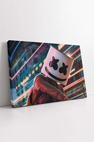 KOSS Dijital Pictură decorativă pe pânză cu mască DJ Marshmello, decor de perete din pânză pentru muzică, dans, cameră pentru adolescenți