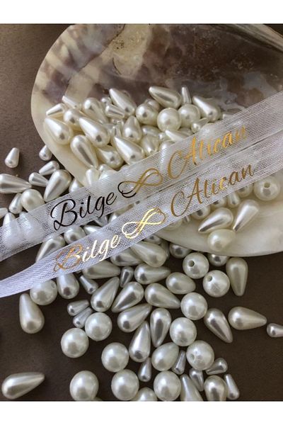 İsabella Accessories Custom Your Name - 1.5cm Wide Stylish Linen Engagement Ribbon - 1 Meter Long