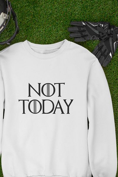 qoeuyl boutique Όχι σήμερα Arya Game Of Thrones Εκτυπωμένο διασκεδαστικό Unisex φούτερ με λαιμόκοψη
