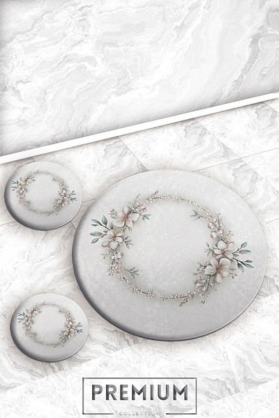 Evperest Floral Bath Mat Set