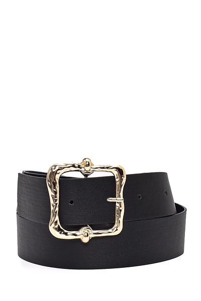 Paçuli Moda Black Buckle Women's Belt R08