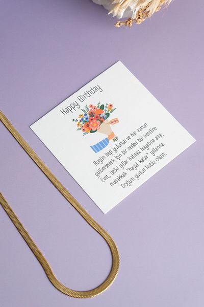 Jack Ferrero Dear Mother - Arkadş Birthday - Brother and Father - Noted Paper Steel Color Necklace