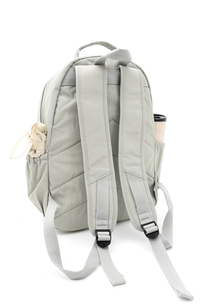 Morpelikan Unisex Waterproof Fabric 3-Compartment Light Grey Color School Travel Backpack with Laptop Compartment