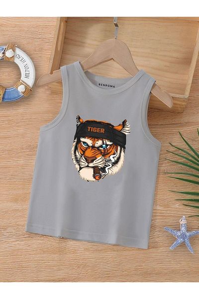 BENROMA In Cart 6 and Above Purchases Get 1 T-Shirt as a Gift - Cartoon Character Printed Sleeveless Children's T-Shirt