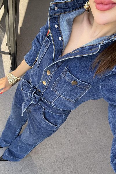 Tulipabutik Salopetă din denim cu curea
