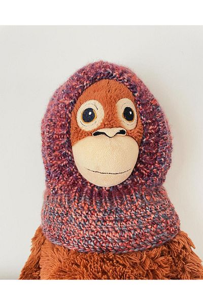 The Cloudish Shop Baby Kids Hand Knitted Knitted Neck Collar Beanie Balaklava Burgundy Melange