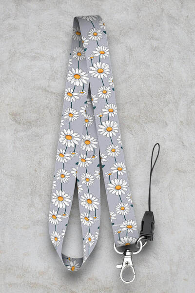 Mızıkçı Papatya Boyun Askı İpi Yaka Kartı Kimlik Askısı Telefon Aksesuarı - Mzz
