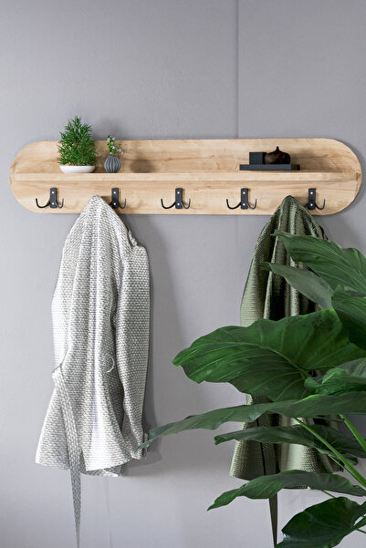 HMC DECOR Duvar Elbise Askılığı 90 Cm Safir Meşe