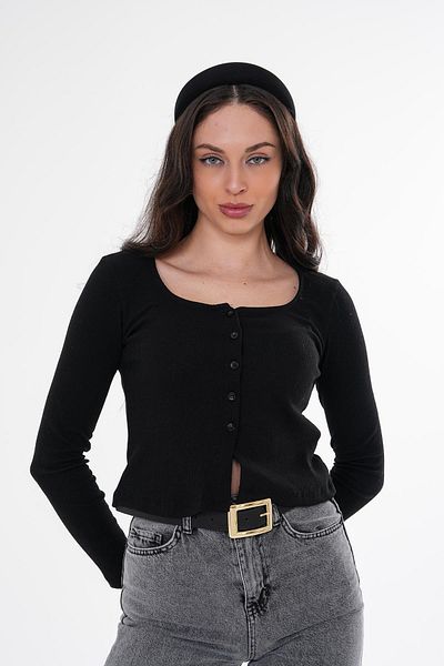 ŞİMAL Women's Drop Closure Square Neck Knitwear Knitted Thin Cardigan 250224   -