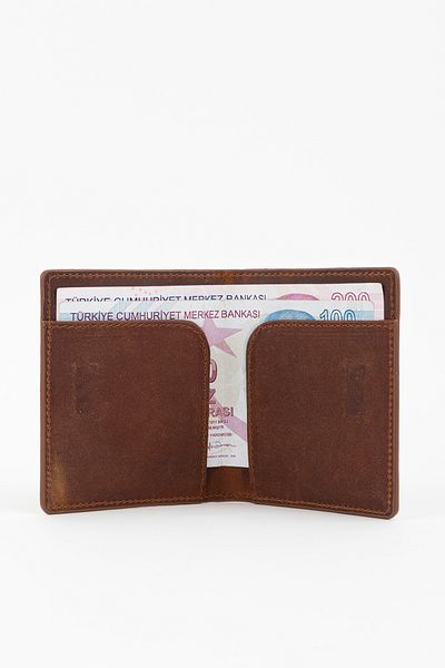 Fossil Coffee Sweet Tastı - Crazy Slim Leather Hand Portfolio Card Holder Wallet