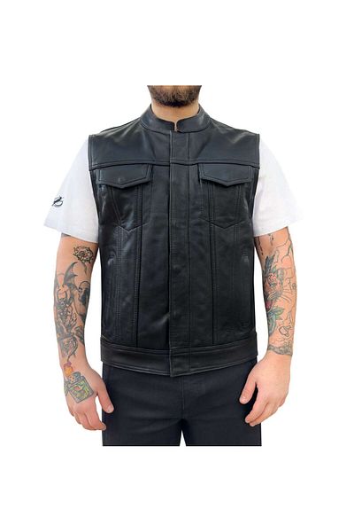 The Biker Jeans California Leather Motorcycle Vest