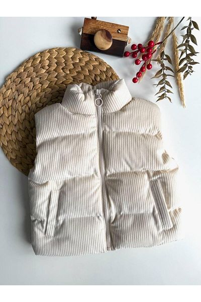 MODA Children's Black-Cream Velvet Inflatable Vest