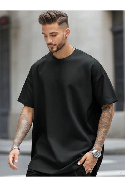 DEEPSENCE Μαύρο μπλουζάκι Unisex Oversize