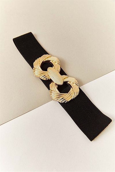 Paçuli Moda Women's Twist Buckle Elastic Belt 20094