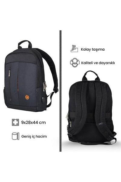 NPO CitylifePlus Smart 16" Black Notebook Backpack with Double Main Compartments