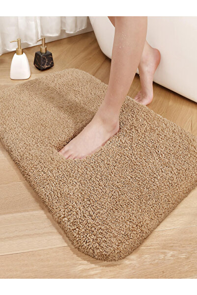 EUROBANO Soft Shaggy Tek Parça Bej 60x100 Cm Doğal Kaymaz Taban Paspas