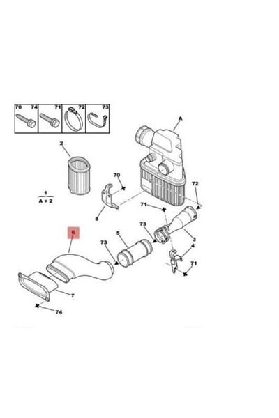 Naspar Air Filter Outlet Pipe - Part No: 14245g
