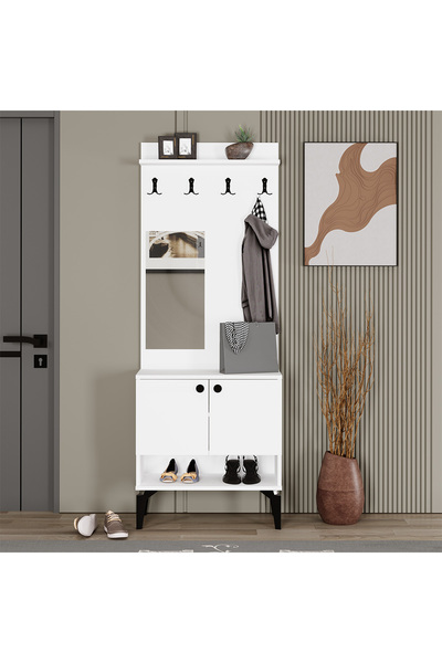 Kalender Dekor Eslem Aynalı Portmanto Vestiyer Ayakkabılık