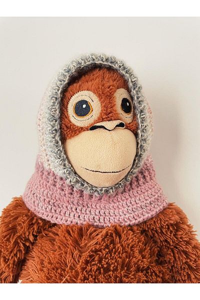 The Cloudish Shop Baby Kids Hand Knitted Knitted Neck Collar Beanie Balaklava Pink Gray Mixed Color