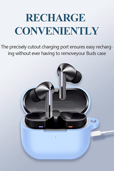 EWEC Samsung Galaxy Buds3, Buds3 Pro, Buds3 FE Uyumlu Silikon Kılıf, Kulaklık İpi, Temizleme Kalemi Seti