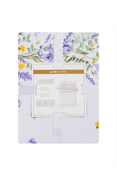 LC Waikiki LCW HOME Lila Çiçek Baskılı Çift Kişilik Nevresim Takımı