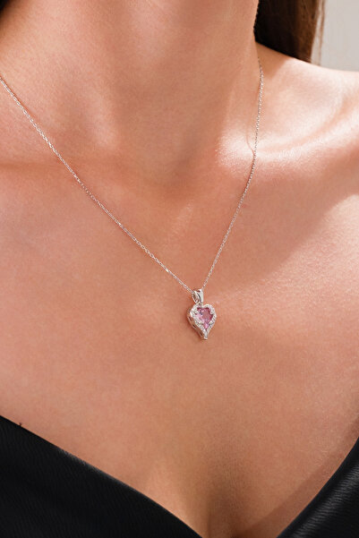 Ricco Jewellery 14 K White Gold Kaplama 925 Ayar Pembe Kuvars Seni Seviyorum ...