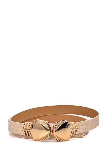 Paçuli Moda Women's Belt with Gold Buckle