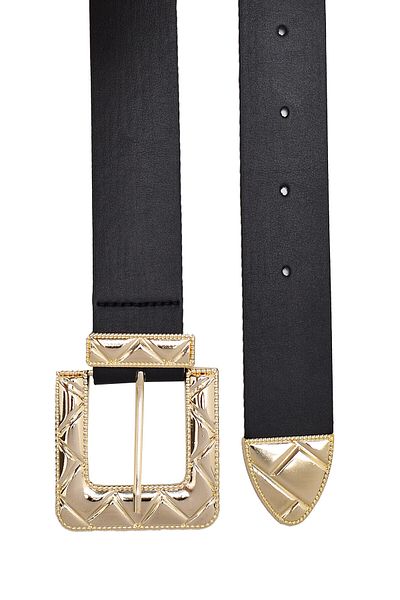 Paçuli Moda Black Buckle Women's Belt
